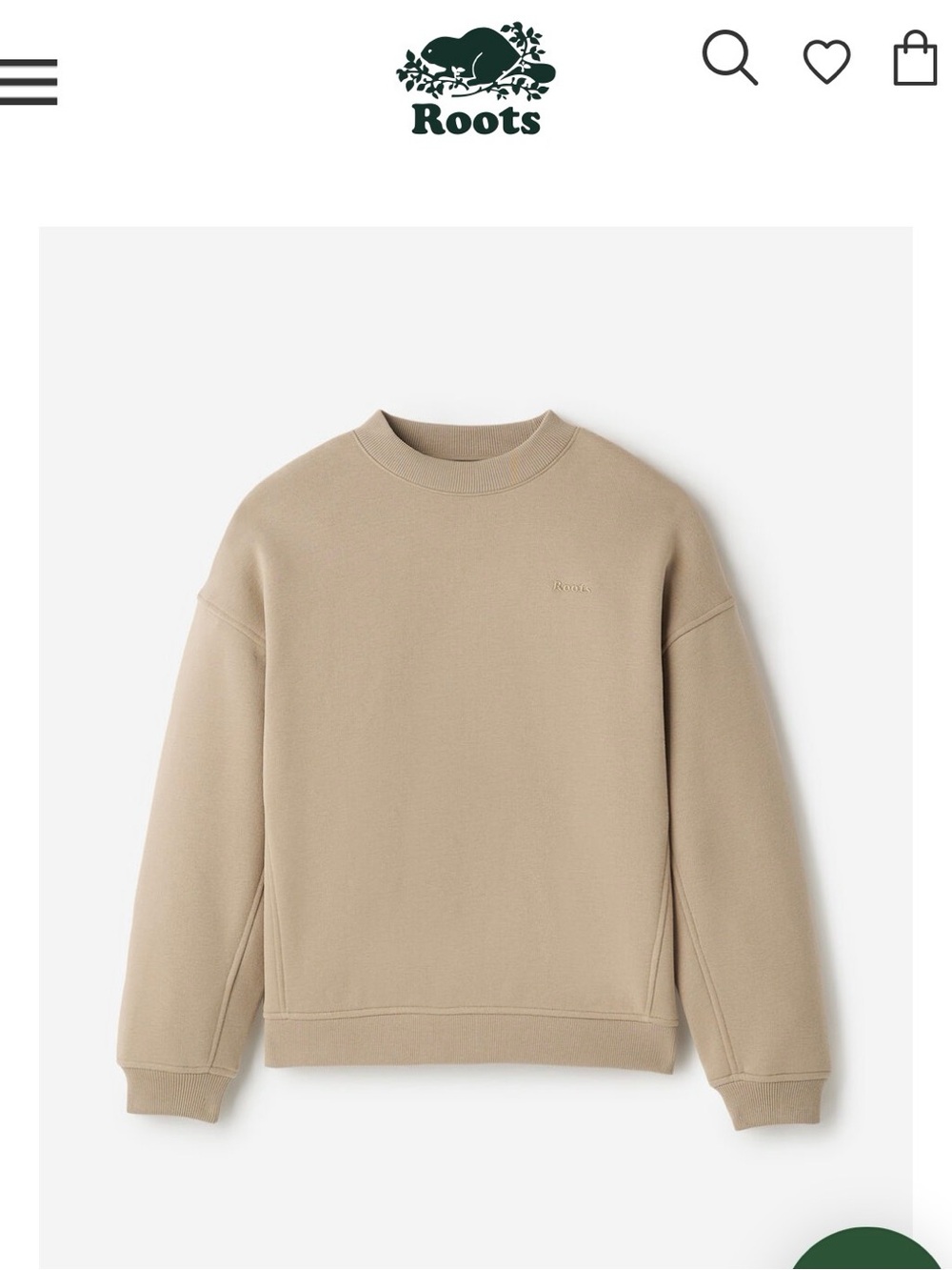 Roots One Fit Cloud Crewneck Sweatshirt - warm khaki * gender free